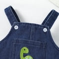thumbnail image 6 of REDARER Baby Dinosaur Denim Romper Sleeveless Overalls Bodysuit with Spikes & Embroidery for Boys & Girls,3-6 Months, 6 of 7