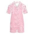 thumbnail image 4 of GERsome Womens Pajama Sets 2 Piece Sleepwear Pjs Set Short Sleeve Button Down Top and Short Color Block & Floral Print Loungewear S-XXL, 4 of 4