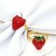 thumbnail image 1 of Anillos para servilletas en forma de fruta, 6 piezas, fresas y decoraciones de mesa, anillos para servilletas de aleación, salida de alta intensidad, 1 of 9