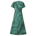 thumbnail image 5 of Bigersell Formal Dresses for Women Evening Party Midi Dress Summer V-Neck Short Sleeve T-Shirt Dresses Evening Party Wedding Guest Dresses Asymmetrical Style B-8 Cocktail Dresses , Green_I L, 5 of 5