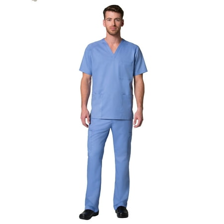 

Maevn EON Men s Mesh 3-Pocket V-Neck Top & Men s Half Elastic Cargo Pant Scrub Set