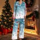 thumbnail image 1 of Puyaiuu Women 2 Piece Christmas Satin Pajama Set Cute Print Long Shirt Loose Shorts Matching Set Loungewear Gift, 1 of 5