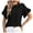 Black, variant on XMMSWDLA Womens Short Sleeve Tops Casual T Shirts Summer Ruffle Soild Round Neck Blouses Loose Fit Basic Tees Running Shirts Women