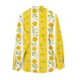 thumbnail image 5 of Endives Women's Button Down Shirt Floral Print Relaxed Fit Long Sleeved Shirt Outerwear Spring Summer Outfit Yellow, 5 of 7