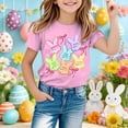 thumbnail image 2 of Easter Holiday T Shirt for Kids Boys Girls Print Short Sleeve Crew Neck Festival Celebration Family Party Soft Pink 4 Years-5 Years, 2 of 4