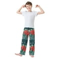 thumbnail image 2 of FORMRS Boys Pajama Pants with Pockets Size 6-8Y Kids Lounge Sleep Bottoms, Christmas Poinsettia, 2 of 8