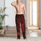 thumbnail image 2 of Fotbe Red Dragon On Black Pantalones de Pijama para Hombre, Pantalones de Dormir, Pantalones de Casa con Cintura Ajustable y Bolsillos-XX-Large, 2 of 6