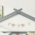 thumbnail image 4 of Miniyam Twin Size Low Loft Bed with Slide for Kids, House Roof Frame, Gray, 4 of 7