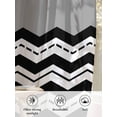 thumbnail image 6 of Sheer Curtains 54 Inch Length 2 Panels Set for Kitchen, Black Chevron Semi Sheer Curtains for Windows, Geometric Grey Print Wavy Striped White Voile Window Treatments Rod Pocket Curtain, 6 of 7