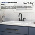 thumbnail image 5 of DeerValley DV-1DS0123 21" x 18" White Rectangular Vitreous China Drop-in Bathroom Sink with Overflow, 5 of 11