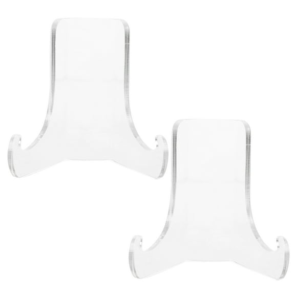 HEMOTON 2Pcs Acrylic Plate Holder Clear Easel Stands Picture Frame Holder Stand Multi-functional Display Holder