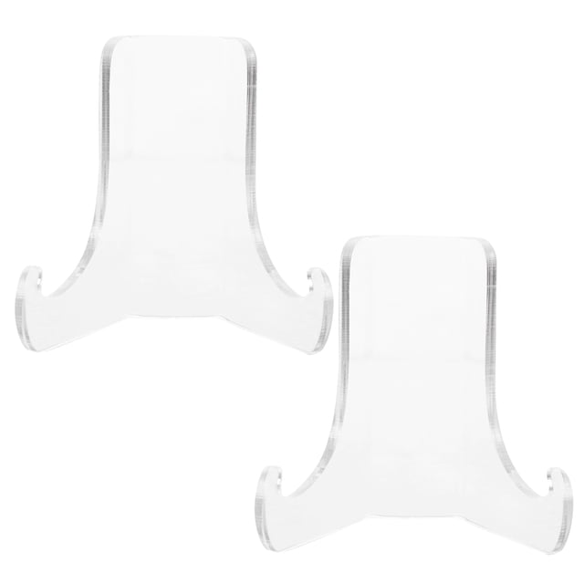 2Pcs Acrylic Plate Holder Clear Easel Stands Picture Frame Holder Stand Multi-functional Display Holder