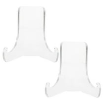 HEMOTON 2Pcs Acrylic Plate Holder Clear Easel Stands Picture Frame Holder Stand Multi-functional Display Holder
