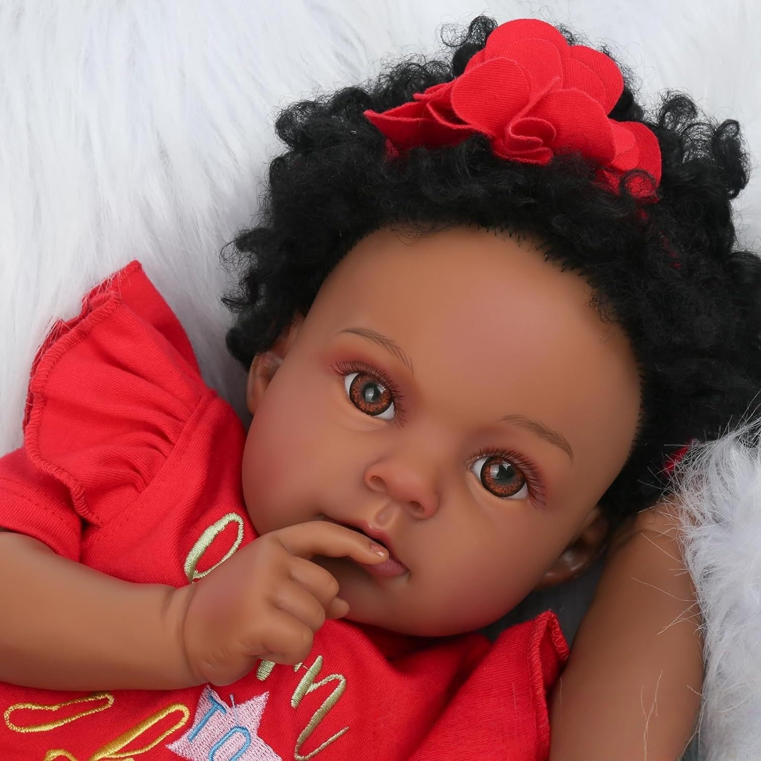 Reborn Baby Dolls Black Girl - 20 Inch Realistic Newborn Baby Dolls  African American Real Life Baby Dolls Gift for Kids Age 3