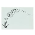 thumbnail image 1 of Music Cutting Board, Flying Dandelions Notes Summer Spring Meadow Silhouette Softness Simple Print, Decorative Tempered Glass Cutting and Serving Board, Large Size, Black White, by Ambesonne, 1 of 1