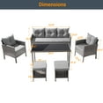 thumbnail image 2 of ACEGOSES 6-Piece Patio Sofa Set Widened Back and Arm PE Rattan Outdoor Furniture Set Suiting Backyard, Poolside and Patio,Light Gray, 2 of 5