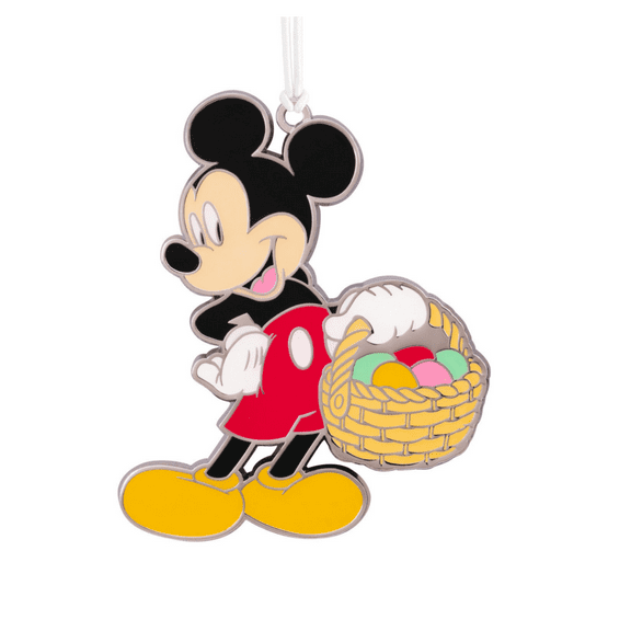 Hallmark Easter Disney Mickey with Easter Basket Metal Ornament New with Card