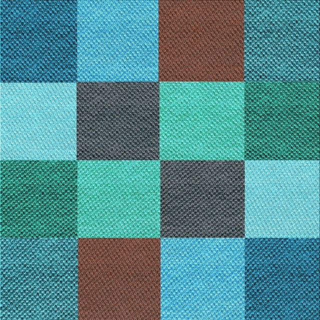 Ahgly Company Machine Washable Indoor Square Transitional Bright Turquoise Blue Area Rugs, 6' Square