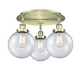 thumbnail image 3 of Innovations Lighting  Canton - 3 Light 20" Flush Mount Antique Brass/Seedy, 3 of 5