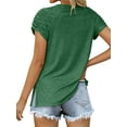 thumbnail image 5 of STARVNC Women's Ruched Sleeve Solid Color Top with Slit Hem, 5 of 6