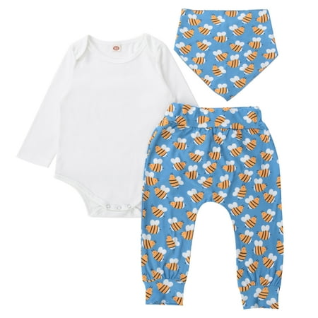 

JYYYBF Newborn Infant Baby Girl Floral Romper Bodysuit with Headband Long Pants Outfit Clothes Set Blue 12-18 Months