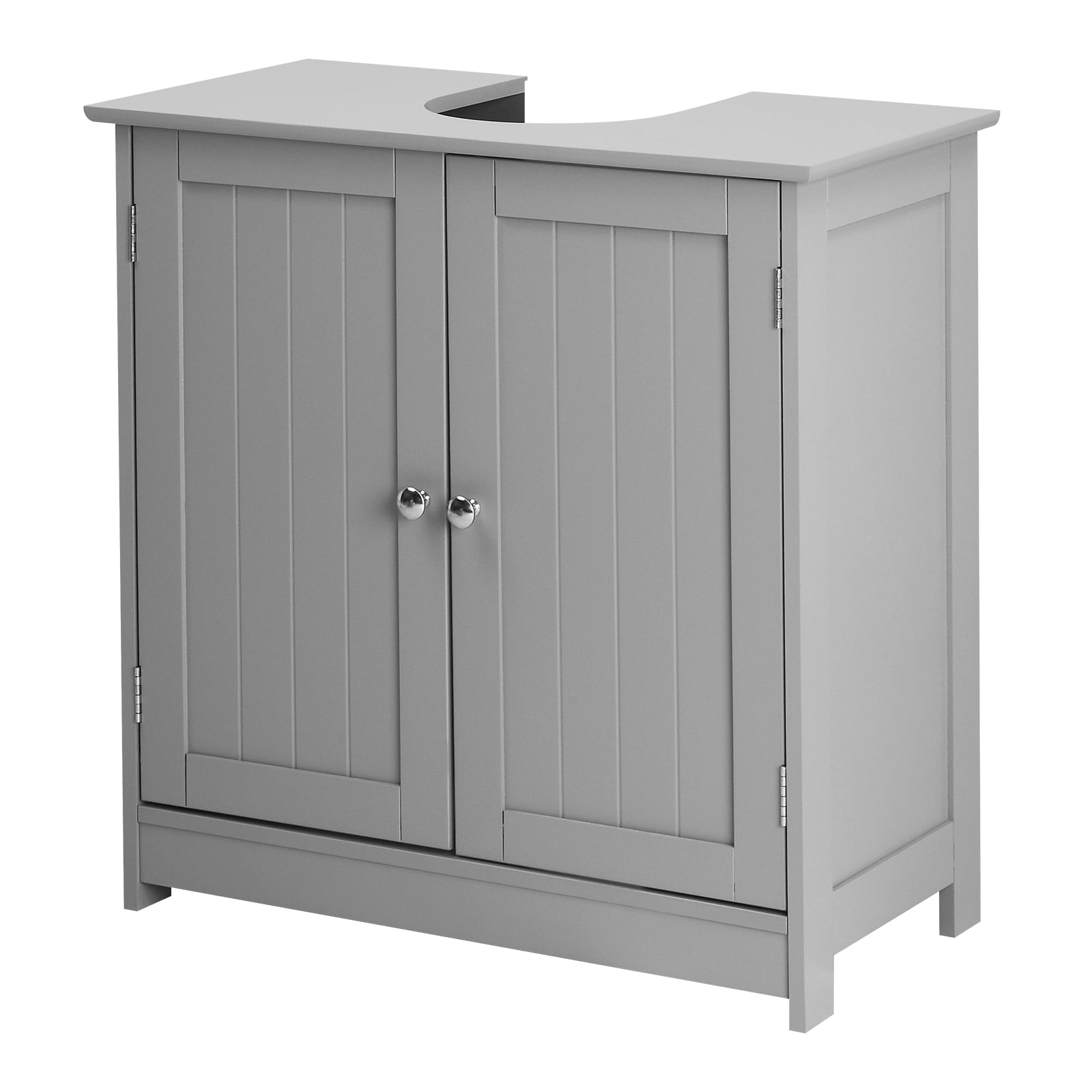 VINGLI Bathroom Sink Cabinet Gray Pedestal Sink Storage Vanity Organizer with 2 Doors Adjustable Shelf Small Under Sink Unit Space Saver 23.6" x 11.8"x 23.6"