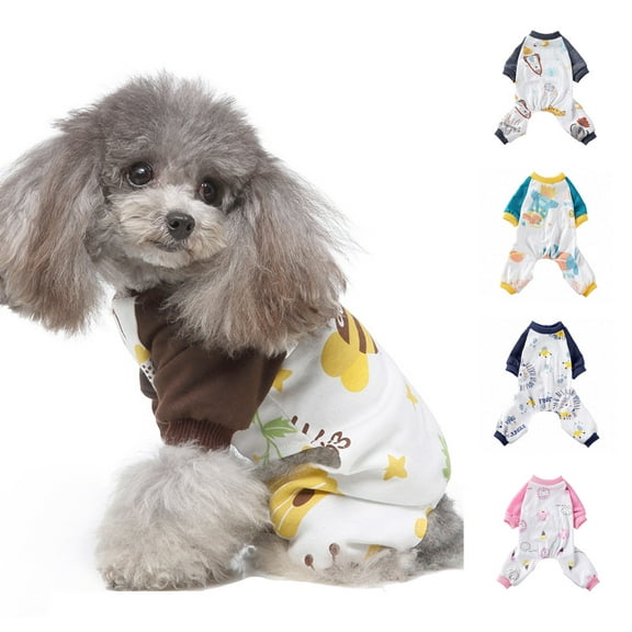 Dog Costumes Four-Legged Clothes Turtleneck Color Stripes Shirt Soft Puppy Pajamas Spring Summer Pet Blouse