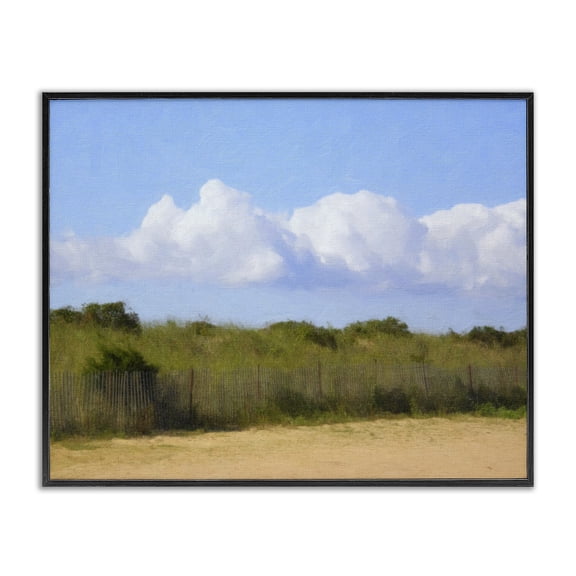 Stupell Industries Coastal Vast Pasture with Clouds Black Framed Giclee Art, 14 x 11, by Graffitee Studios