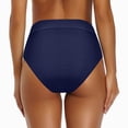 thumbnail image 4 of Kedxroy Women's Vintage Super High Waisted Bikini Bottom Shirred Tankini Briefs Tummy Control Swimsuits Bottoms(Dark Blue,XXL), 4 of 9