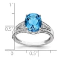 thumbnail image 3 of Sterling Silver Rhodium Diam. & Oval Blue Topaz Ring QR3043BT, 3 of 5