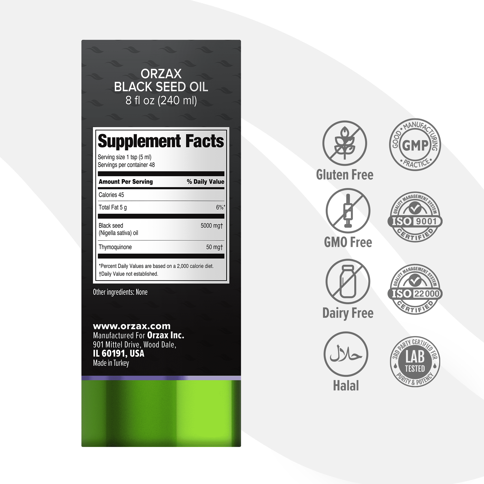 ORZAX Black Seed Oil Capsules, 90 Soft Gels, 1000 mg, 2