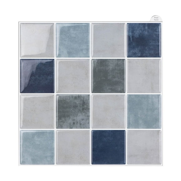 Peel and Stick Tile Stickers PVC Material Grid Design Oil Heat Resistant Easy to Apply Removable for Kitchen Bathroom Backsplashes Walls Countertops Smooth Surfaces