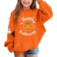 thumbnail image 3 of YUANxueke Boys & Girls Fleece Sweatshirt, Long Sleeve Cute Pumpkin Print Oversized Shirt, Casual Crewneck Loose Fit Pullover, 3 of 4