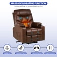 thumbnail image 6 of ModFusion Leather Dark Brown Recliner with Power Lift, Remote Control, Massage and Heating, 6 of 7