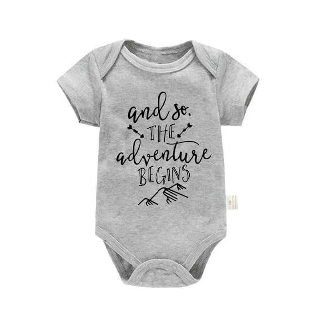 Gibobby Mameluco para niño Mono de manga corta con estampado de para niños y niñas, ropa para recién nacidos(Gris, 18-24 Meses)