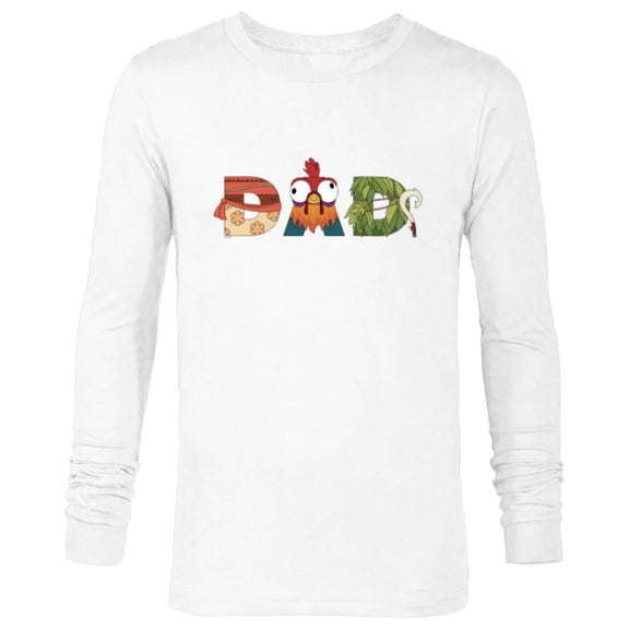 Disney Moana Letters Maui Father’s Day Birthday Best Dad - Long Sleeve T-Shirt for Men - Customized-White