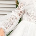 thumbnail image 5 of WOYY Toddler Girls Lace Ruffle Tulle Princess Dress Long Sleeve Birthday Party Dress,White, 5 of 8