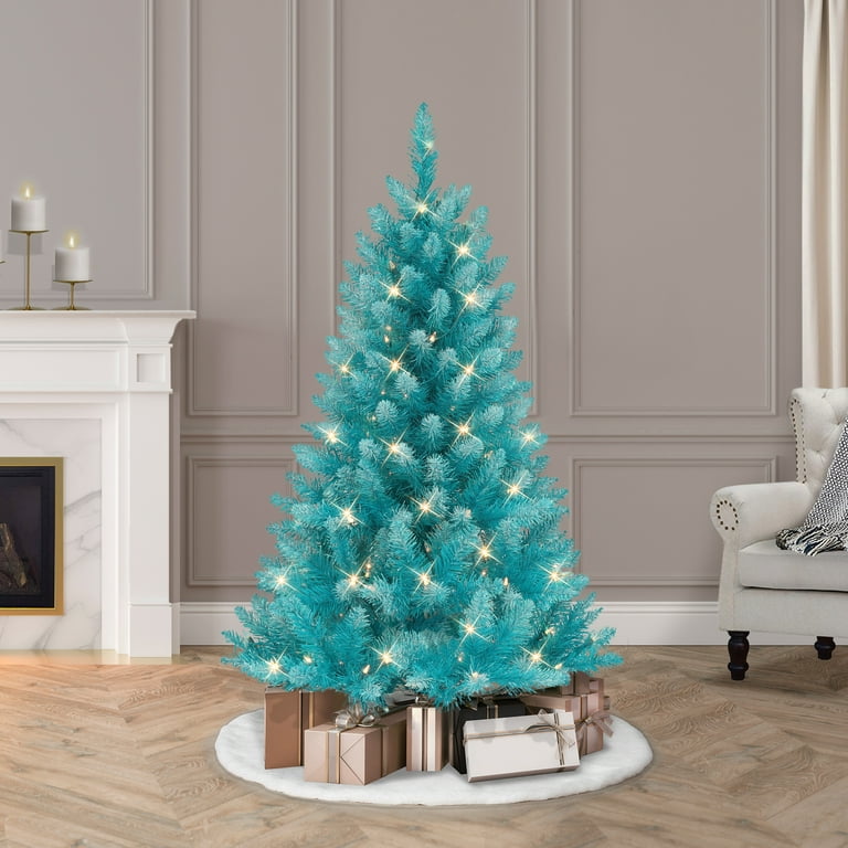 Puleo International 4.5 Ft Pre-Lit Artificial Christmas Tree – Hillside Spruce, 614 Tips, 150 Clear Lights 3 thumbnail image