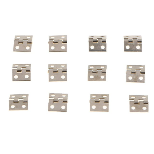 12 paquetes de bisagras para joyero, para ventana, en miniatura, para joyero, nuevas Plata