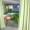 thumbnail image 2 of Jordan Manufacturing 54" x 96" Sage Green Stripe Grommet Semi Sheer Outdoor Curtain Panel, 2 of 8