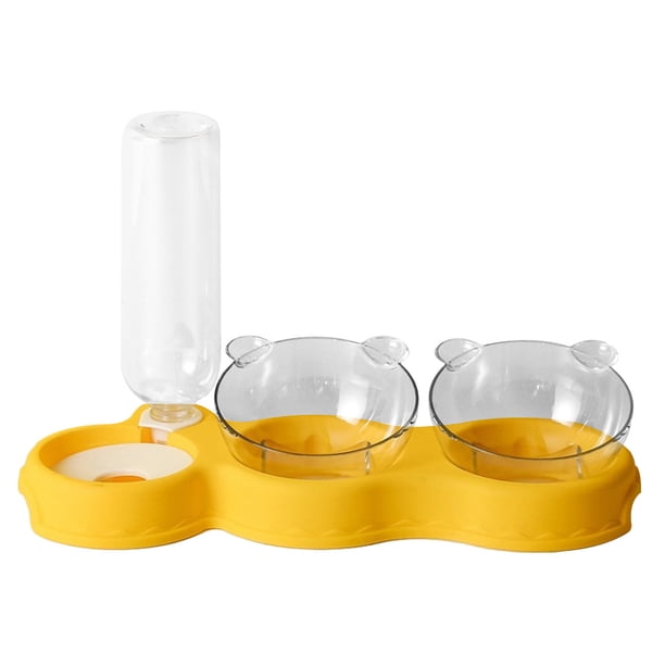 1pc 3-en-1 gato mascota tazón automático dispensador de agua doble alimento alimento