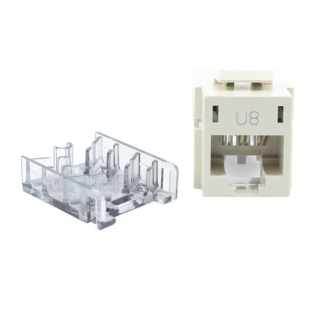 Hubbell HXJU8OW Xcelerator Modular Keystone USOC Jack, 8-Position, White