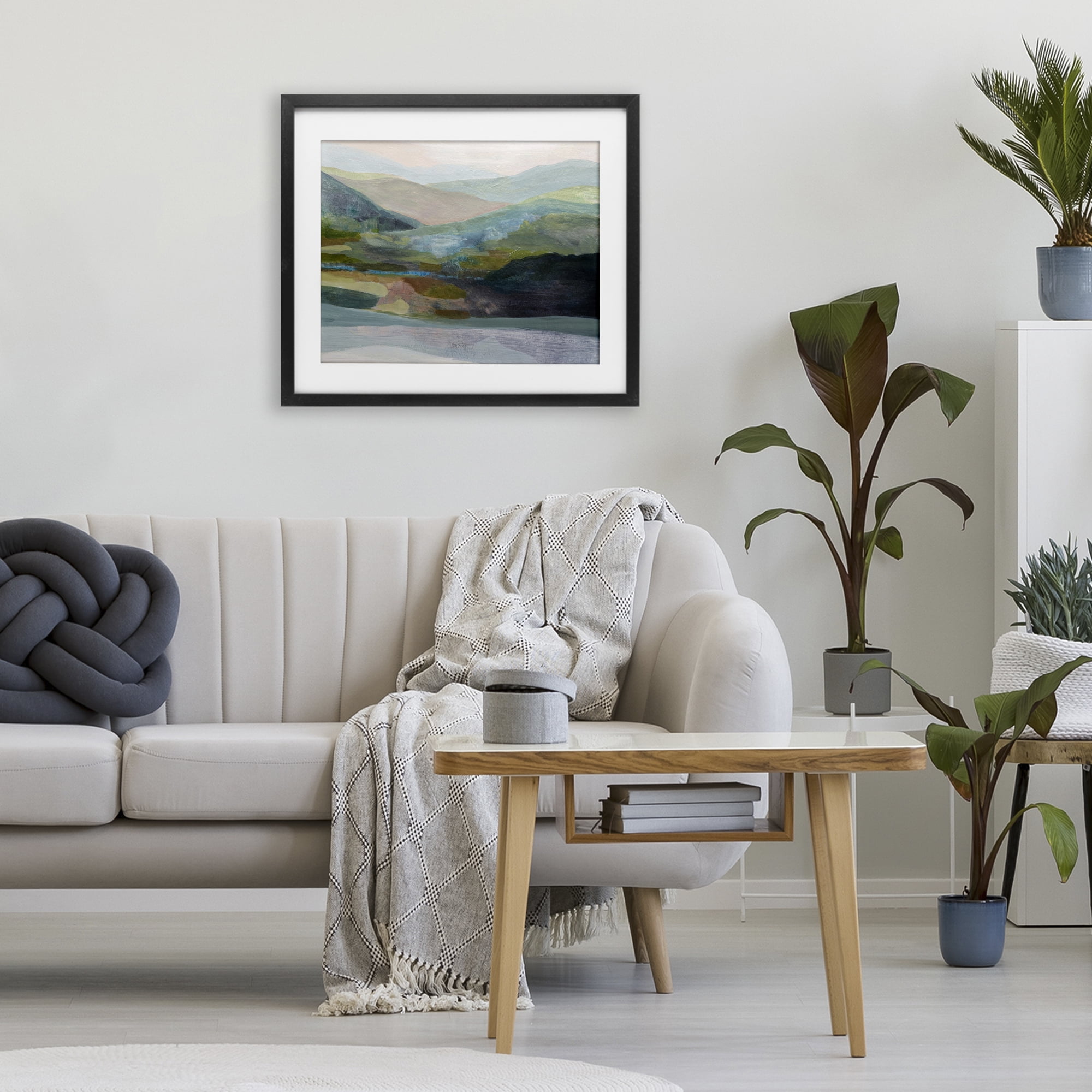 Stupell Industries Misty Morning Mountain Gradient Black Framed Print Under Glass, design by Farren Lee