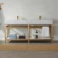 thumbnail image 4 of Vinnova Bilbao 72" White Stone Top Double Vanity Brushed Gold Frame w/o Mirror, 4 of 12