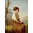 thumbnail image 2 of Ida Silfverberg 14x18 Gold Ornate Wood Frame and Double Matted Museum Art Print Titled - The Shepherdess (1867), 2 of 4