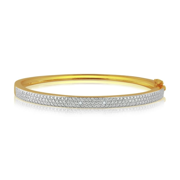 Diamond Accent 14kt Yellow Gold Tone Fashion Bar Bangle