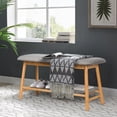 thumbnail image 3 of Costway Upholstered Shoe Bench Seat 1-Tier Storage Rack  35.5''L, 3 of 10