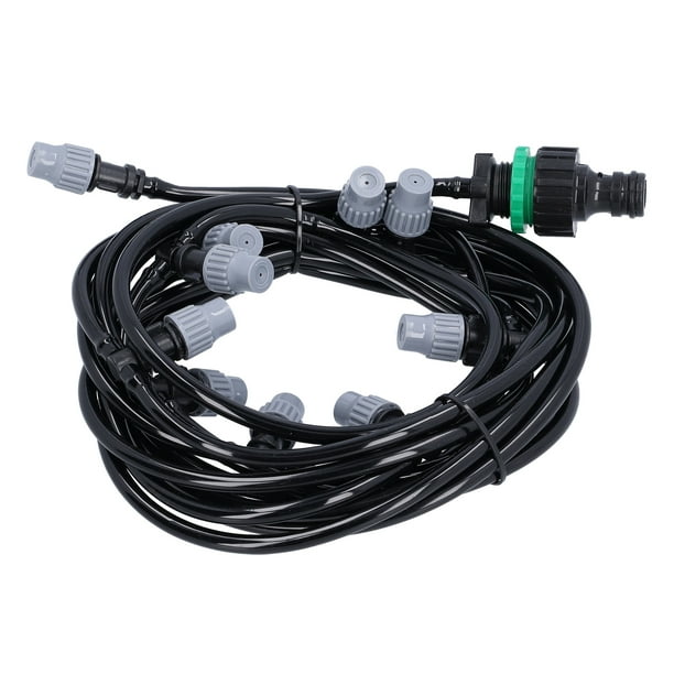 Manguera de riego 4/7 de 10m/32,8 pies con 10 boquillas rociadoras de nebulización, sistema de riego para terraza, invernadero y jardín