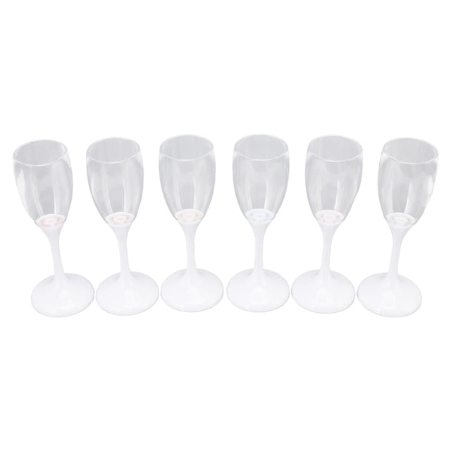 LED Wine Glass, CR2032 Button Battery Champagne Glasses 6 Color 6Pcs Present For Party