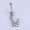 W, variant on Letters A-Z Charming Body Piercing Crystal Rhinestone Navel Belly Button Ring-W